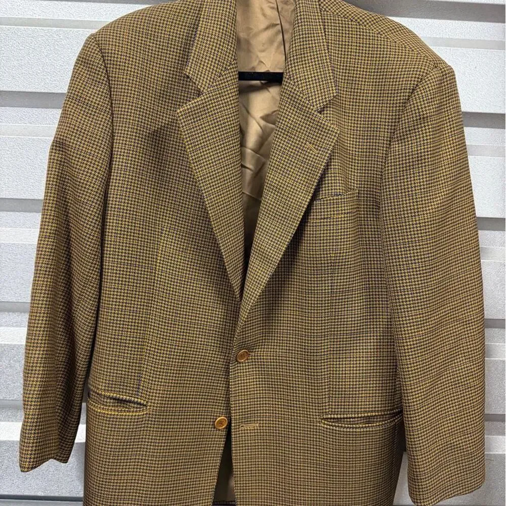 Dino Ferrari brown and beige checkered blazer
